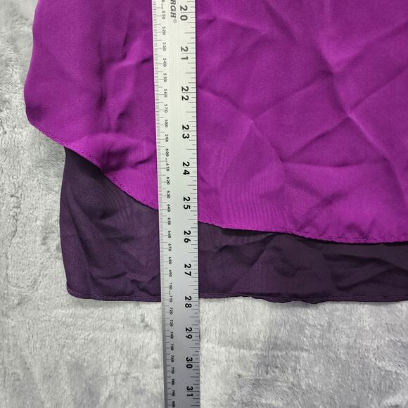 Sofia Vergara Top Womens M Purple 2-Tone Long Sleeve Popover Studded Pockets - Picture 10 of 11